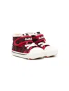 Miki House Check-print Cotton Sneakers In Red