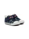 Miki House Check-print Touch-strap Sneakers In Blue