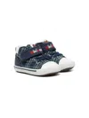 Miki House Check-print Touch-strap Sneakers In Blue