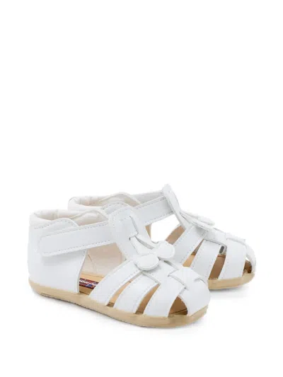 Miki House Kids' Cherry-patch Touch-strap Sandals In White
