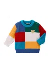 Miki House Colour-block Teddy Sweater In Blue