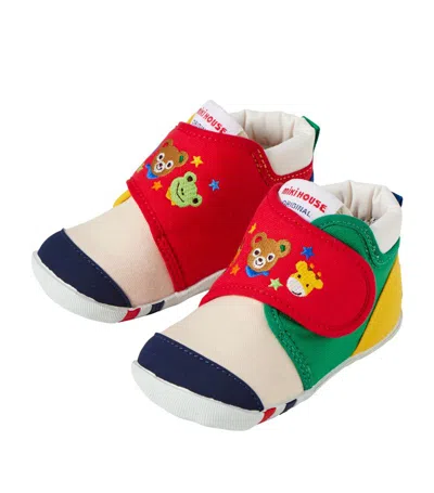 Miki House Colour-block Velcro Booties In Multi