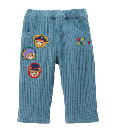 Miki House Kids' Corduroy Mascot Trousers In Blue