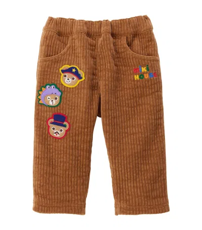 Miki House Kids' Corduroy Mascot Trousers In Brown