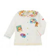 Miki House Cotton Animal Appliqué Blouse In Multi