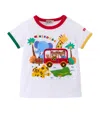 Miki House Cotton Appliqué T-shirt In White