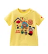 Miki House Cotton Appliqué T-shirt In Yellow