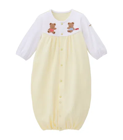 Miki House Kids' Cotton Bear Playsuit In Yellow