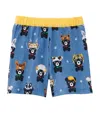 Miki House Cotton Bear Shorts In Navy