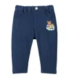 Miki House Cotton-blend Logo Trousers In Blue