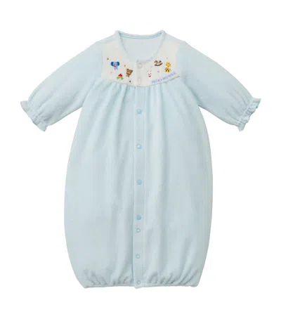 Miki House Kids' Cotton-blend Playsuit In Blue