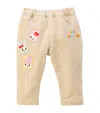 Miki House Cotton-blend Usako Logo Trousers In Neutral