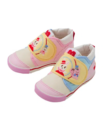Miki House Kids' Cotton-blend Velcro Sneakers In Pink