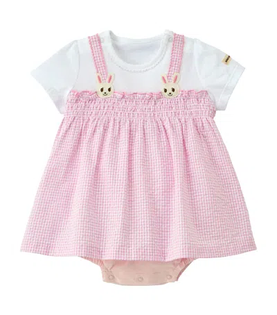 Miki House Kids' Cotton Chieco Saku Playsuit In Pink