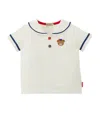 Miki House Cotton Collared T-shirt In White