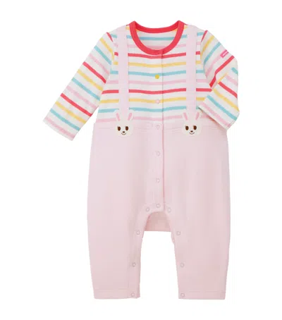 Miki House Kids' Cotton Embroidered All-in-one In Pink