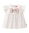 Miki House Cotton Embroidered Blouse In Blue