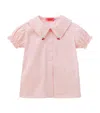 Miki House Cotton Embroidered Blouse In Pink