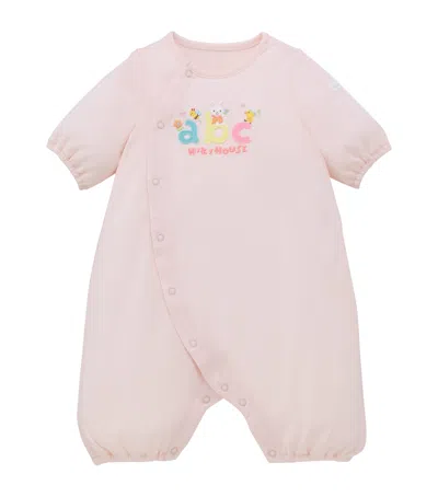 Miki House Kids'  Cotton Embroidered Bodysuit In Pink