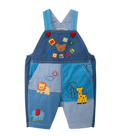 Miki House Cotton Embroidered Dungarees (6-36 Months) In Gold