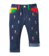 Miki House Embroidered-bear Straight-leg Jeans In Navy