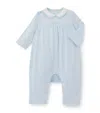 Miki House Cotton Embroidered Playsuit In Blue