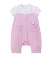 Miki House Cotton Embroidered Playsuit In Purple