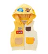 Miki House Cotton Hooded Gilet In Ivory