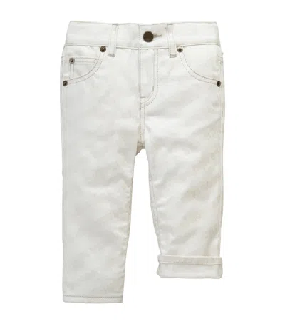 Miki House Kids' Cotton Jeans In White