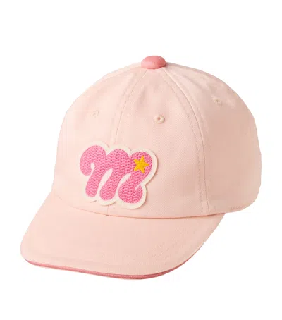 Miki House Kids'  Cotton Logo Baseball Cap In Pink