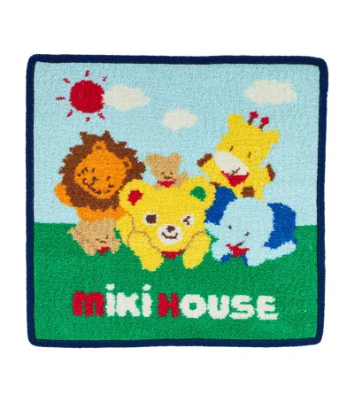 Miki House Kids' Cotton Logo Bath Mat In Multi