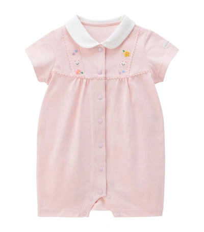 Miki House Cotton Playsuit (6-12 Months) In Pink