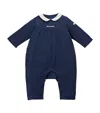 Miki House Cotton Playsuit In Navy