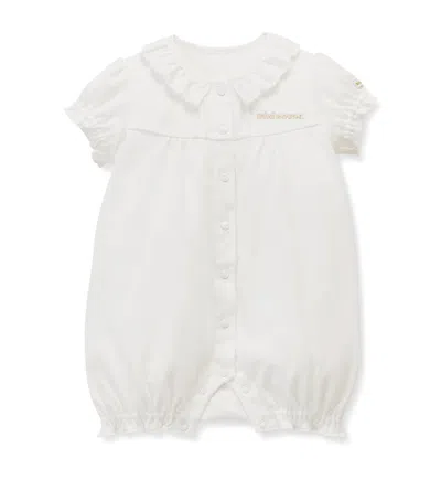 Miki House Kids' Cotton Playsuit In White