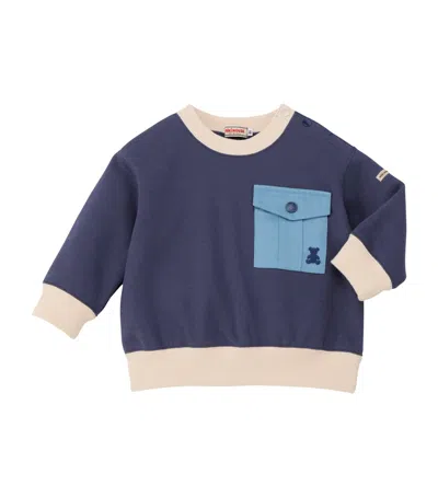 Miki House Kids' Cotton Pocket-detail Sweatshirt In Purple