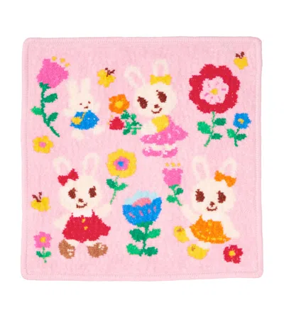 Miki House Kids' Cotton Printed Towel In Pink