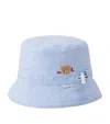 Miki House Cotton Reversible Bucket Hat In Blue