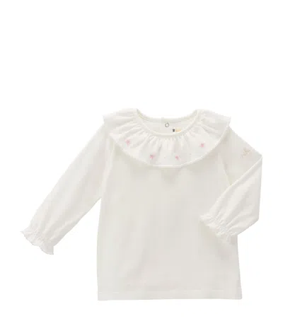 Miki House Kids' Cotton Ruffled Blouse In White