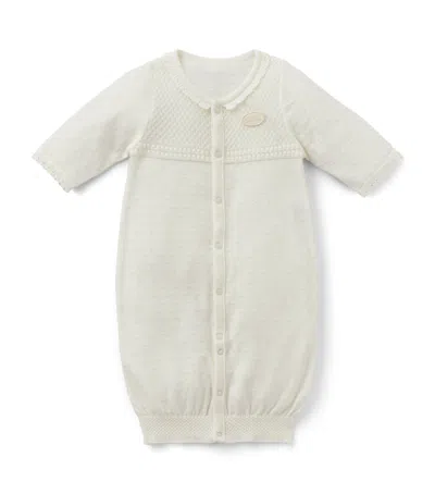 Miki House Kids' Cotton-silk Playsuit In Ivory