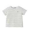 Miki House Cotton Stiped T-shirt In Grey