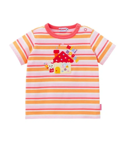 Miki House Kids' Cotton Striped T-shirt (2-7 Years) In Pink