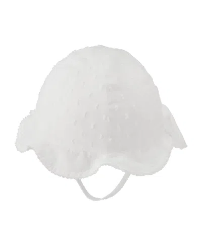 Miki House Kids'  Cotton Voile Tulip Sun Hat In White