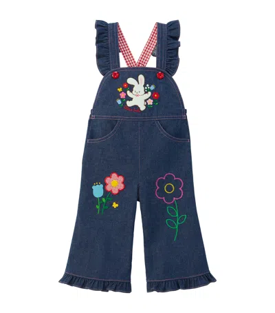 Miki House Kids' Denim Chieco Saku Dungarees In Blue