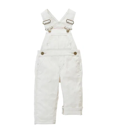 Miki House Kids' Denim Dungarees In White