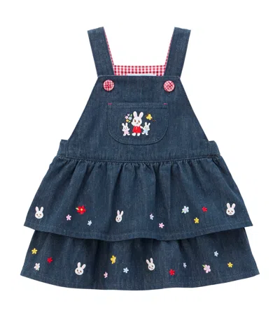 Miki House Kids' Dungaree Dress In Navy