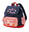 Miki House Embroidered Backpack In Navy