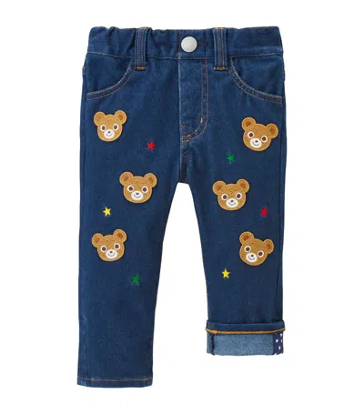Miki House Kids' Embroidered Bear Jeans (2-7 Years) In Navy