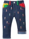 Miki House Embroidered-bear Straight-leg Jeans In Blue