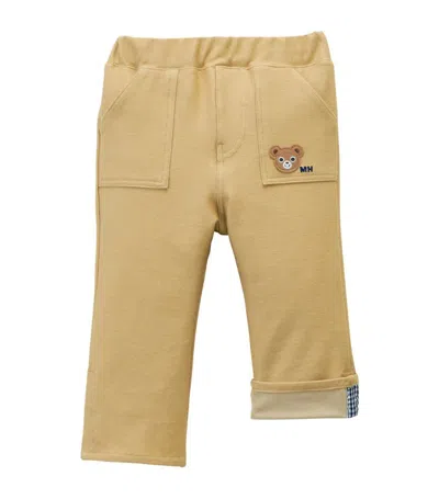 Miki House Kids' Embroidered Bear Trousers (2-7 Years) In Beige