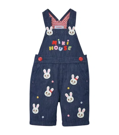 MIKI HOUSE EMBROIDERED BUNNY DUNGAREES